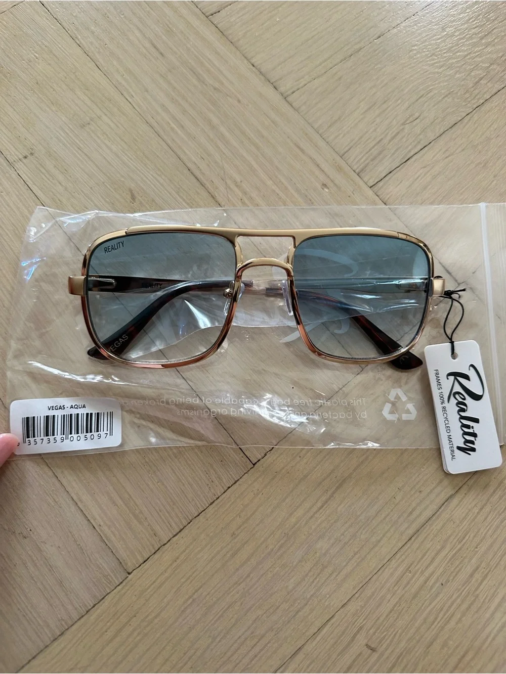 Reality Eyewear Vegas Aqua Blue Sunglasses